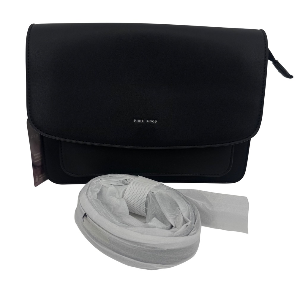 Pixie‎ Mood Zoe Crossbody Black Vegan Leather Handbag ZOE-CAUSEBOX-01 NWT